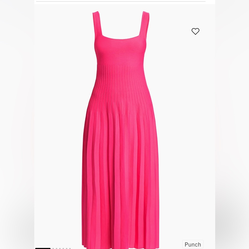 Staud Ellison Ribbed Midi Dress Size Small Punch Pink